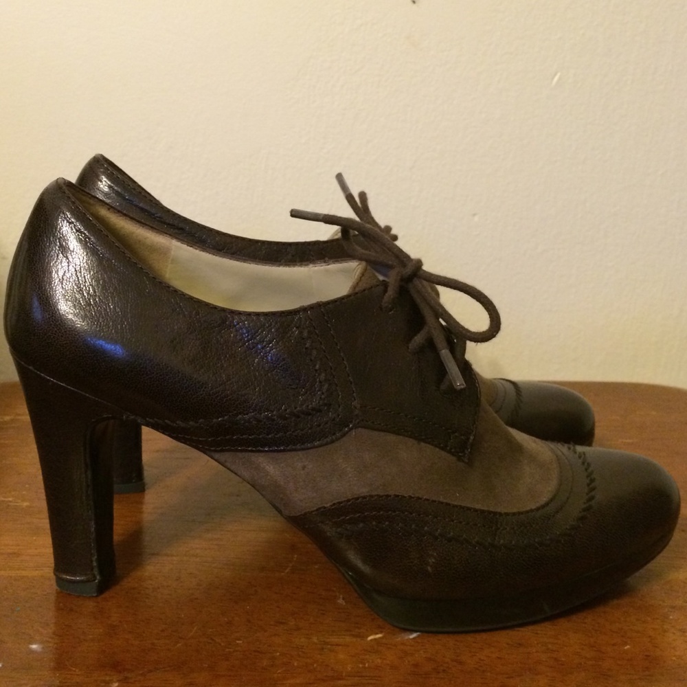 Oxford Heels - Brown Leather/Suede - Naturalizer 9